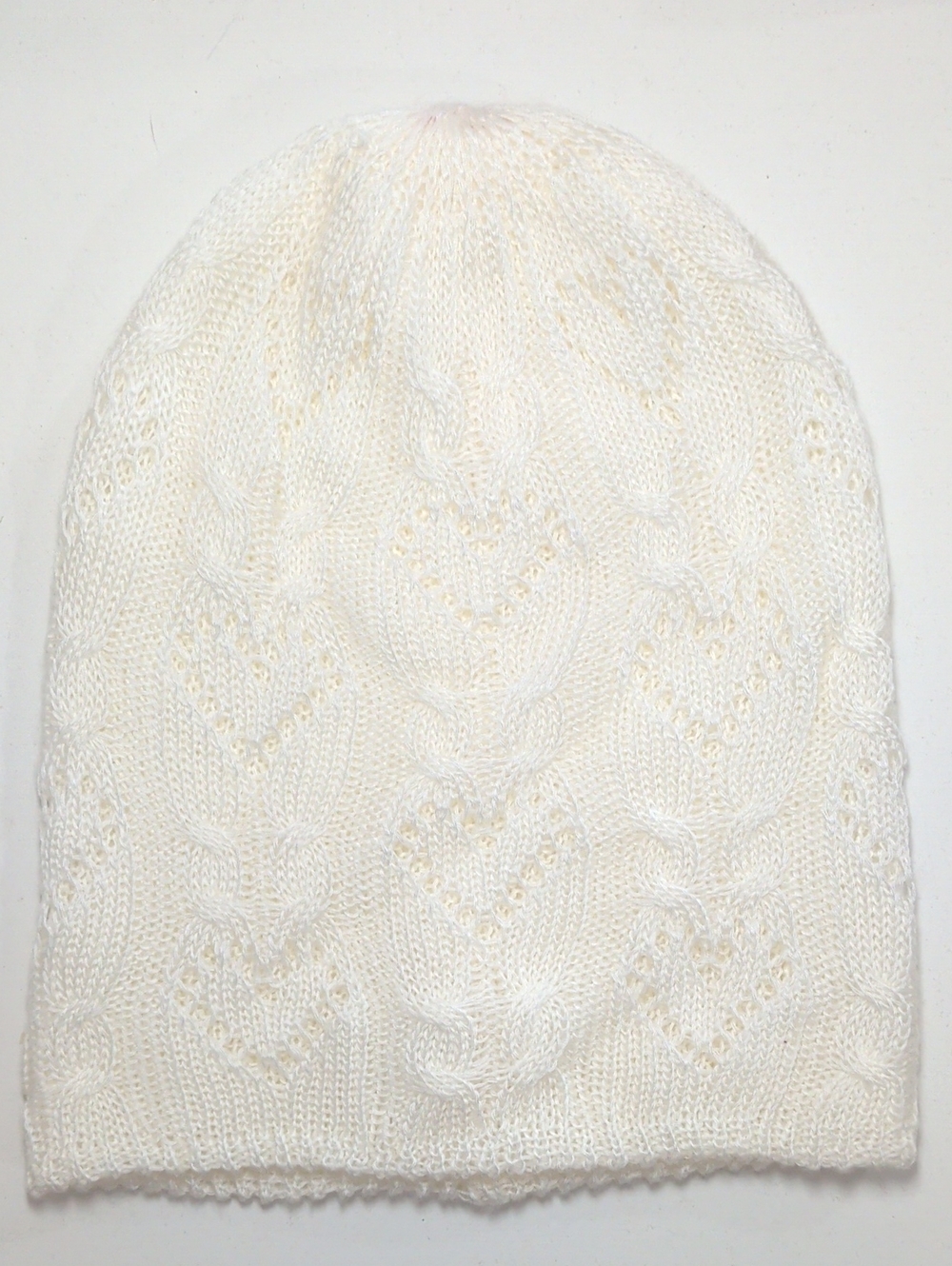 Claire's Cream White Knit Slouch Beanie